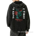 Mode Männer Rose Alphabet Print Hoodie